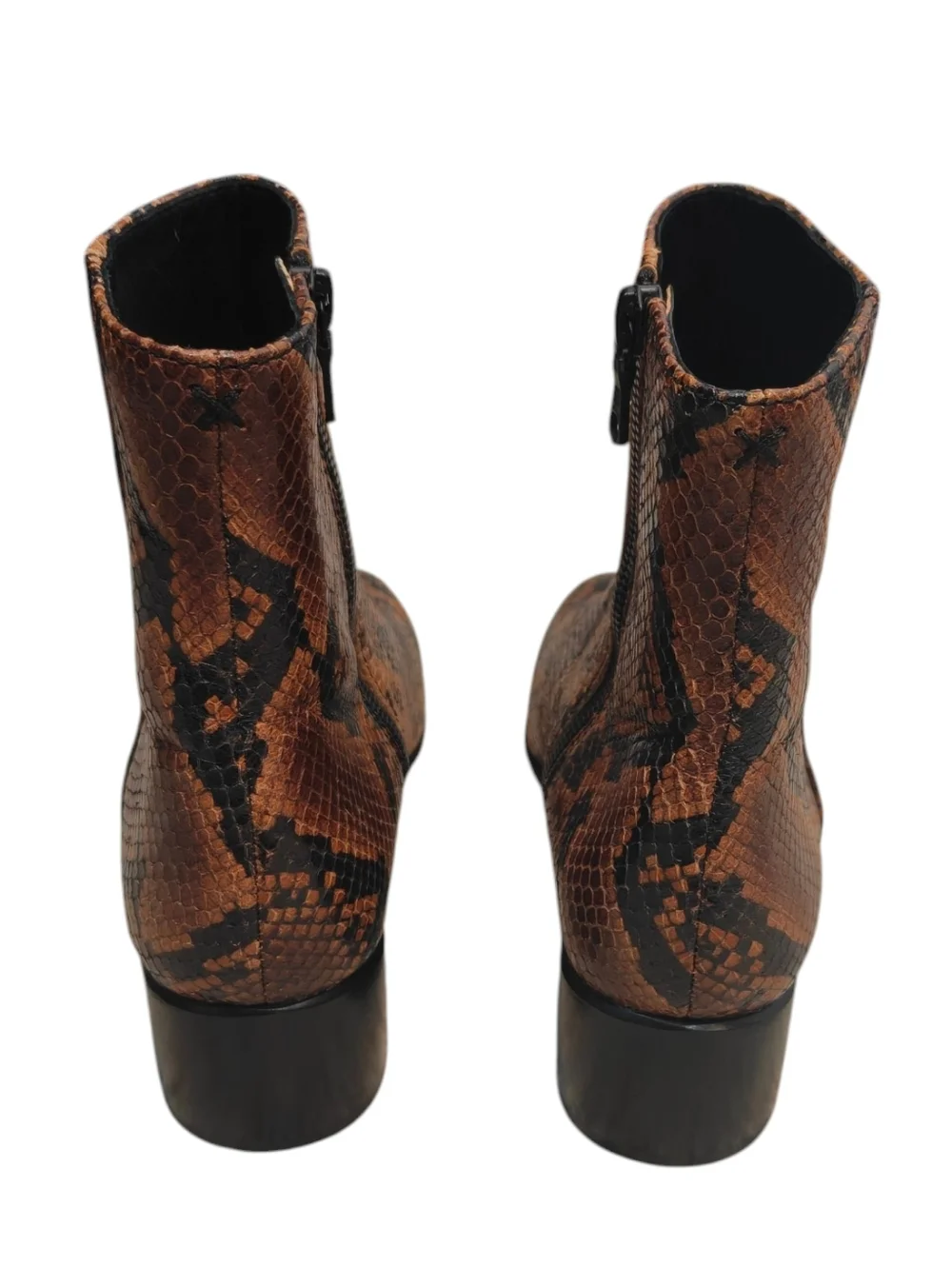RAG & BONE NWOT Aslen Snake Embossed Boots in Golden Brown Size 38/8